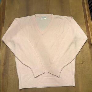 Christian Dior Men’s Soft Pink V-Neck Sweater Size L